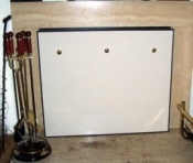 Custom made white magnetic fireplace cover